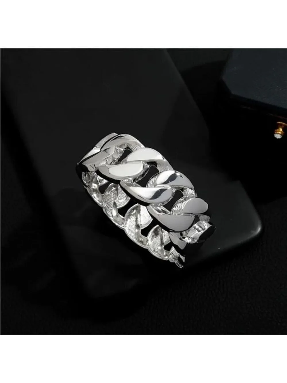 Chunky Silver Tone Bangle Bracelets for Women Thick Wide Hinged Cuff Bracelet